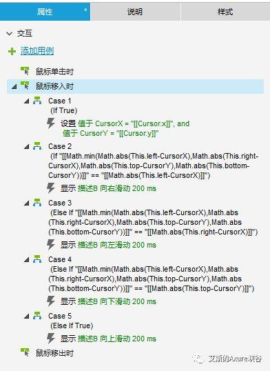 Axure教程（高级）：跟随鼠标方向的面板滑动动画