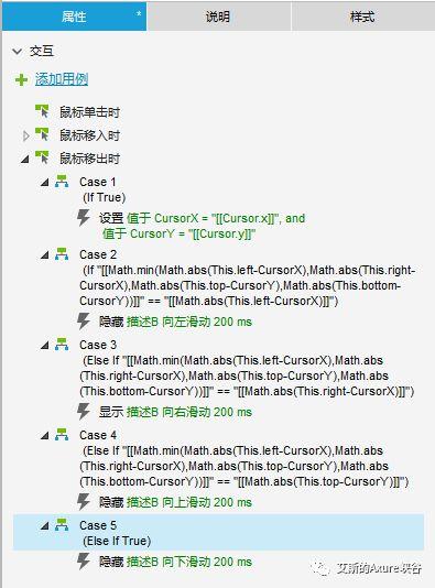 Axure教程（高级）：跟随鼠标方向的面板滑动动画